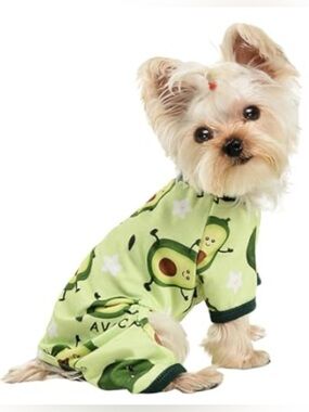 Brand New Medium Avocado Print Dog Pajamas - Light Green